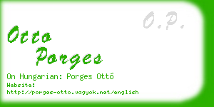 otto porges business card